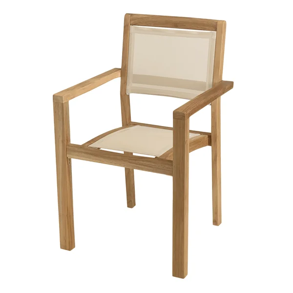 Ensemble de jardin extérieur table rectangle en teck 6 fauteuils ALERIA