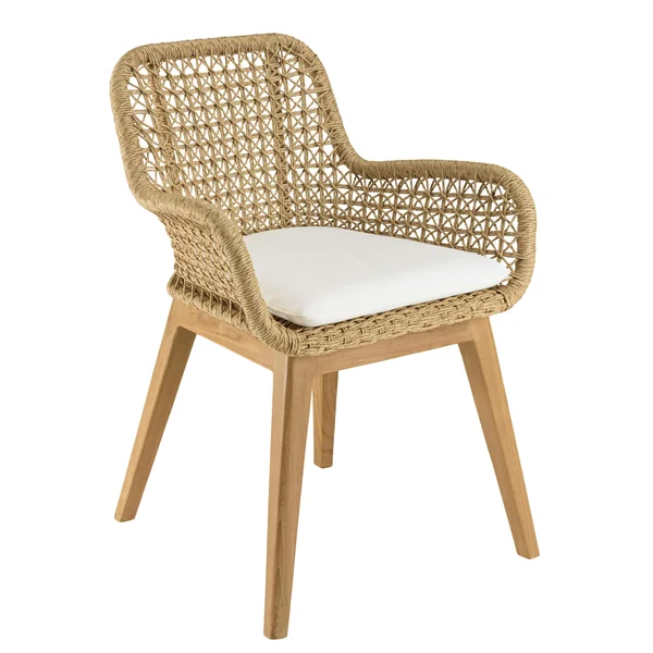 Ensemble de jardin table 310 cm et 8 fauteuils arrondis en rotin synthétique LUMIO