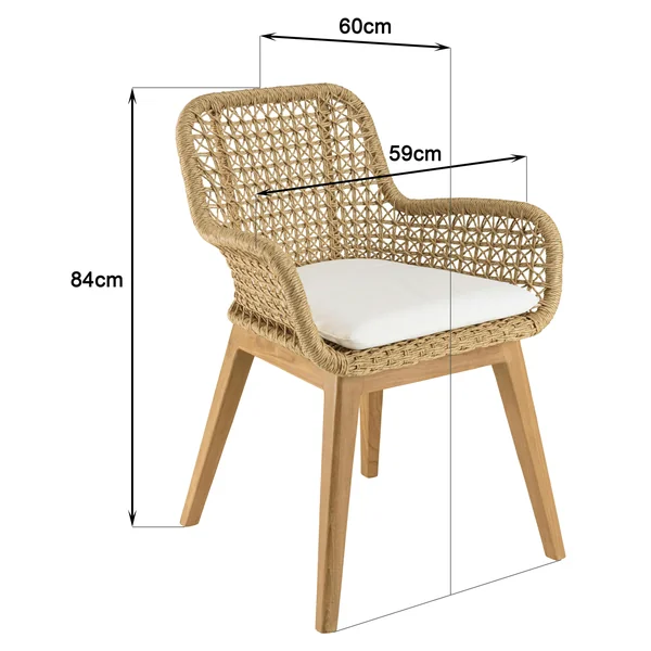 Ensemble de jardin table 320 cm et 8 fauteuils arrondis en rotin synthétique LUMIO