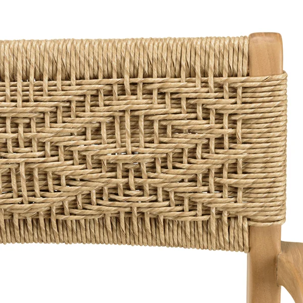 Ensemble de repas 8 fauteuils écrus teck recyclé rotin synthétique LUMIO