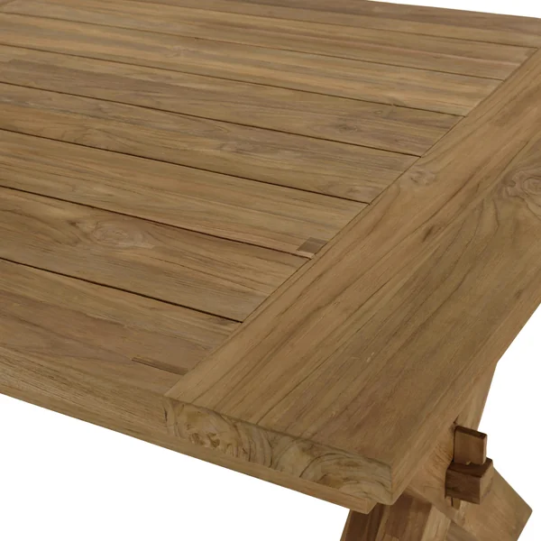 Ensemble de repas extérieur 320 cm 8 fauteuils teck recyclé rotin synthétique LUMIO