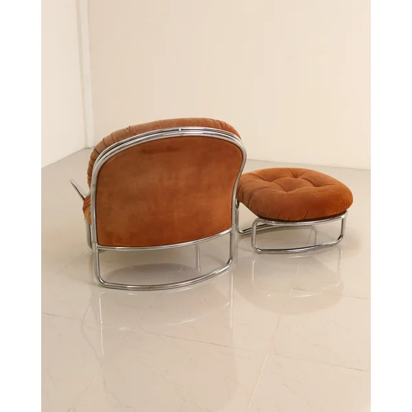 Ensemble fauteuil et ottoman modèle 915 par Carlo De Carli pour Cinova 70's