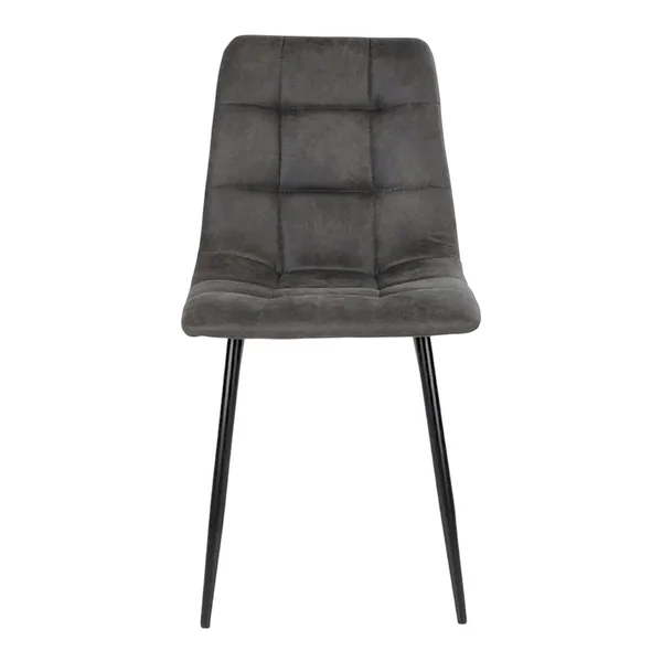 Ensemble table et chaises grises microfibre (lot de 7 pièces) SAVONE