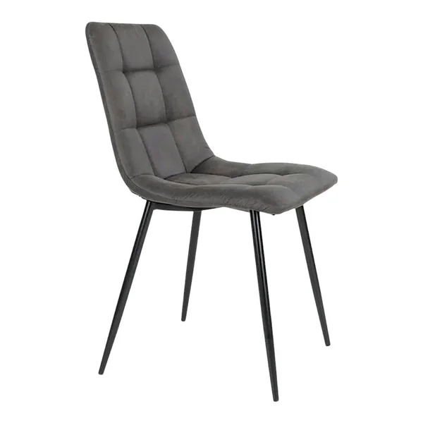 Ensemble table et chaises grises microfibre (lot de 7 pièces) SAVONE