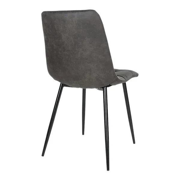 Ensemble table et chaises grises microfibre (lot de 7 pièces) SAVONE
