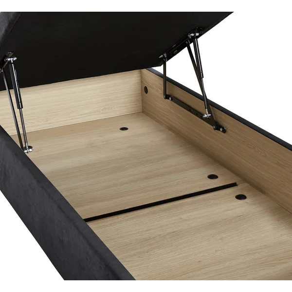 EPEDA Sommier coffre 34 cm Hercule - Gris Béton - 160 x 200 cm