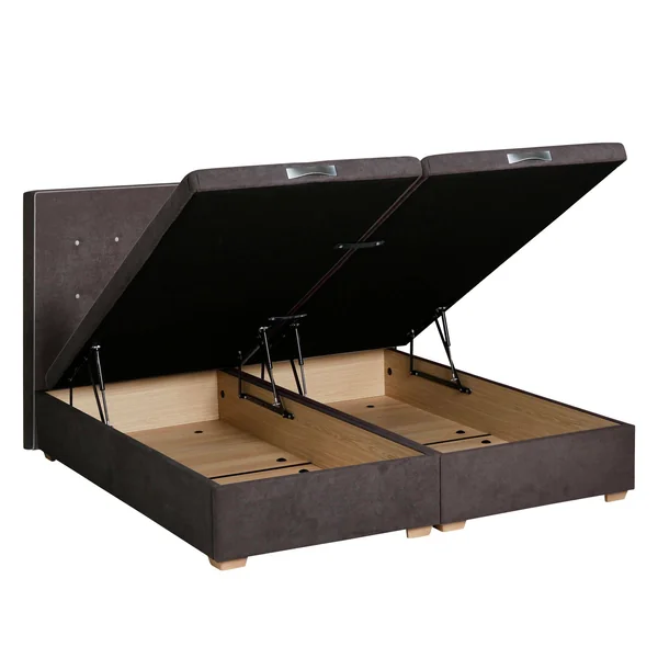EPEDA Sommier coffre 34 cm Hercule - Gris Béton - 2 x 90 x 200 cm