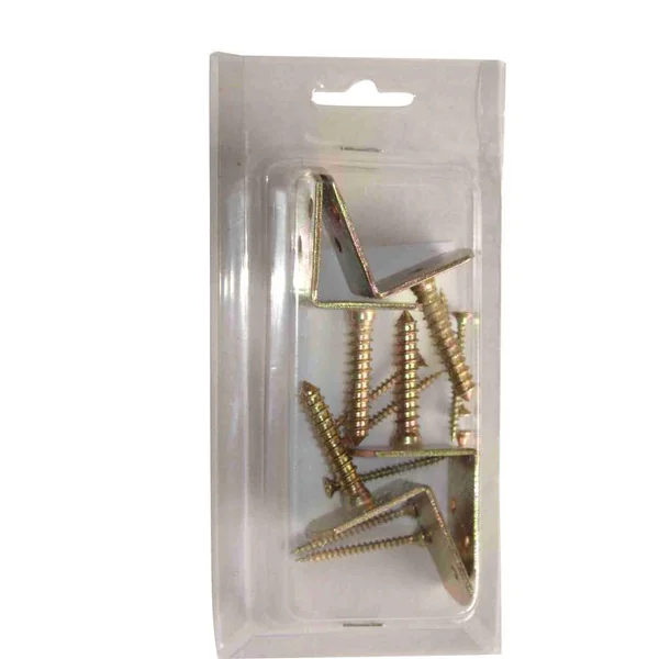 Equerre de fixation en métal pour treillis avec vis X 4