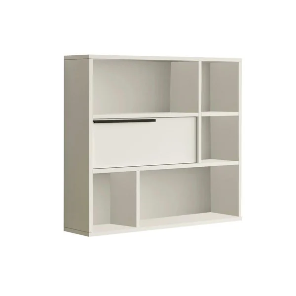Etagère murale blanche rangement fermé 5 niches MARFA