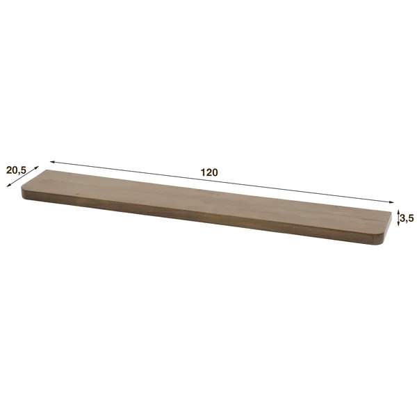 Etagère murale bois d’acacia brun bords arrondis 120 cm NAKO