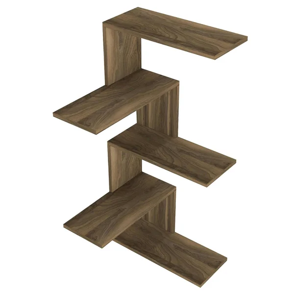 Etagère murale d'angle design effet bois de noyer MARFA