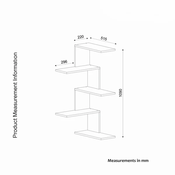 Etagère murale d'angle design effet bois de noyer MARFA