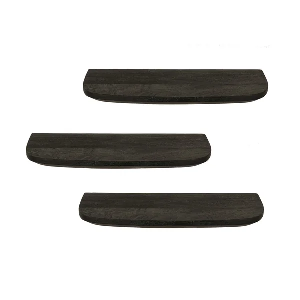 Etagère murale en bois noir 60 cm (lot de 3) ALMA