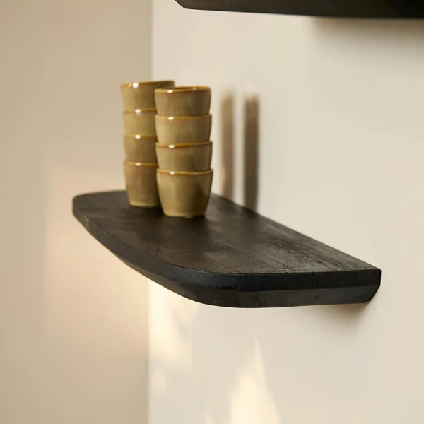 Etagère murale en bois noir 60 cm (lot de 3) ALMA