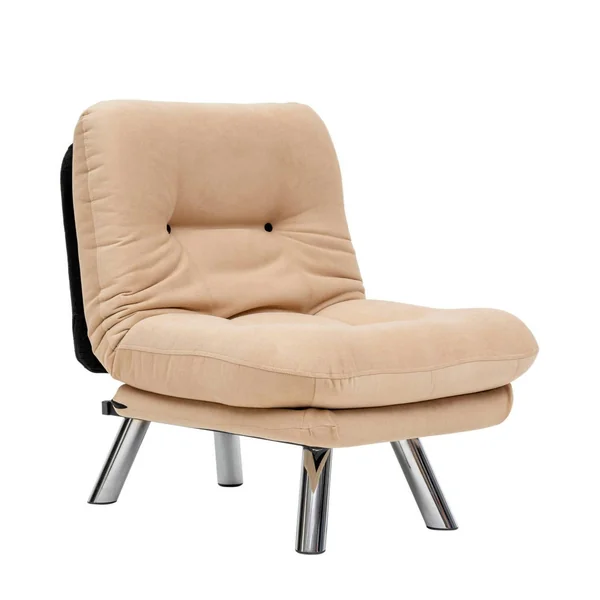 Fauteuil convertible banquette beige pieds chromés CUSCO