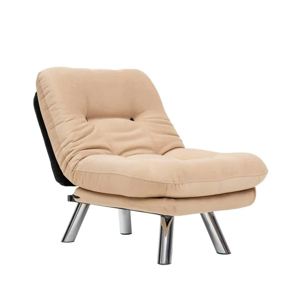 Fauteuil convertible banquette beige pieds chromés CUSCO