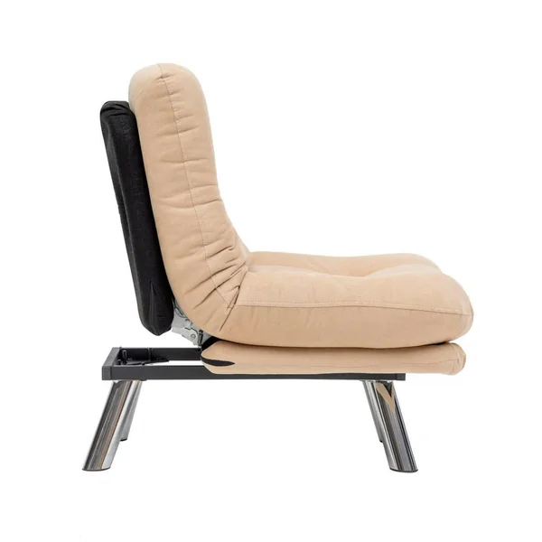 Fauteuil convertible banquette beige pieds chromés CUSCO