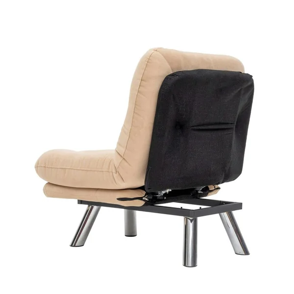 Fauteuil convertible banquette beige pieds chromés CUSCO