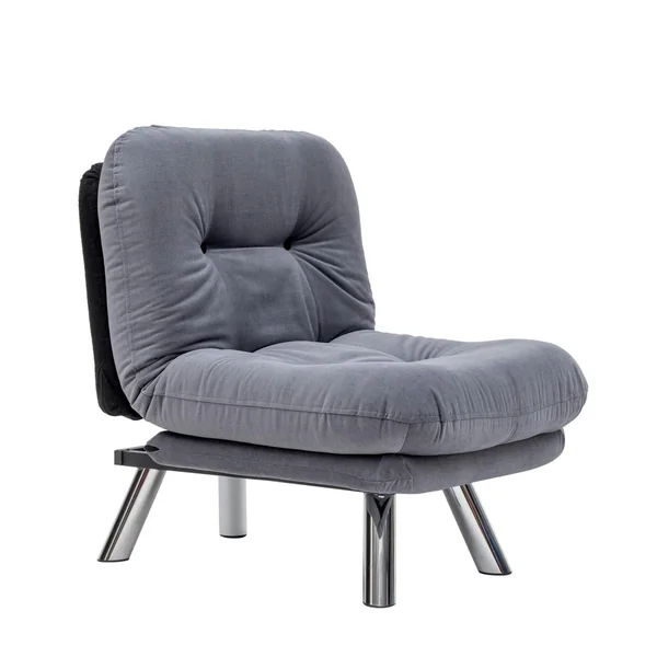 Fauteuil convertible banquette gris orage pieds chromés CUSCO