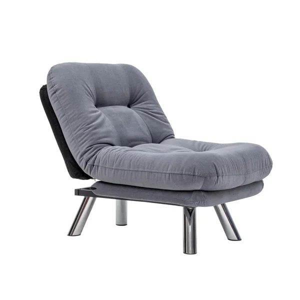 Fauteuil convertible banquette gris orage pieds chromés CUSCO