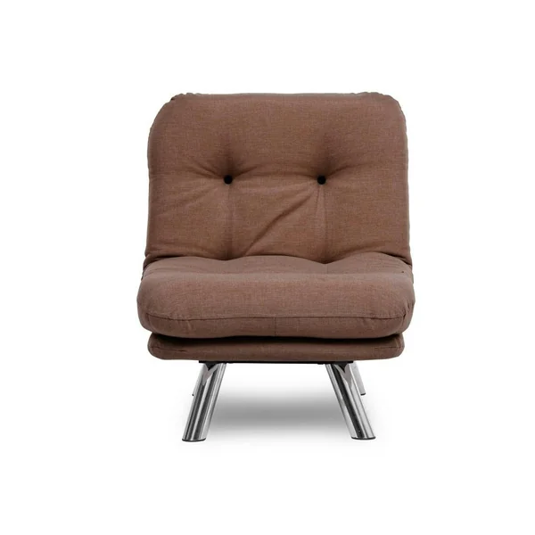 Fauteuil convertible banquette marron pieds chromés CUSCO
