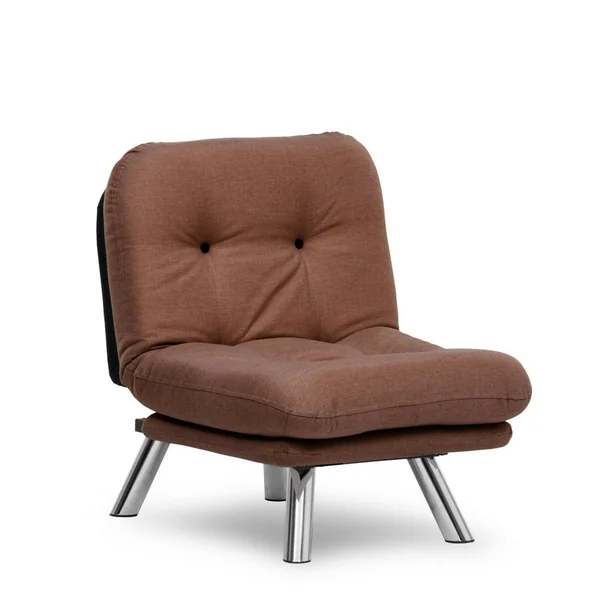 Fauteuil convertible banquette marron pieds chromés CUSCO