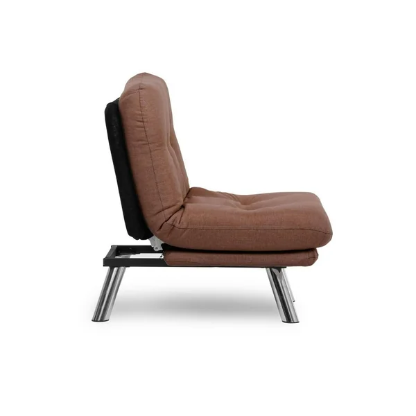 Fauteuil convertible banquette marron pieds chromés CUSCO