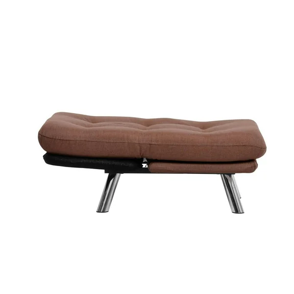 Fauteuil convertible banquette marron pieds chromés CUSCO