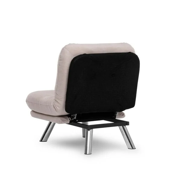Fauteuil convertible banquette écru pieds chromés CUSCO