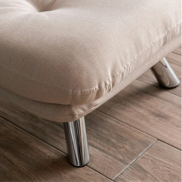 Fauteuil convertible banquette écru pieds chromés CUSCO