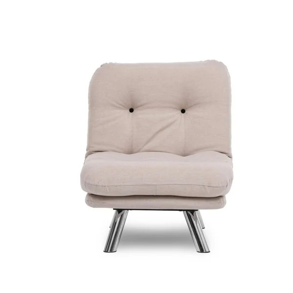Fauteuil convertible banquette écru pieds chromés CUSCO