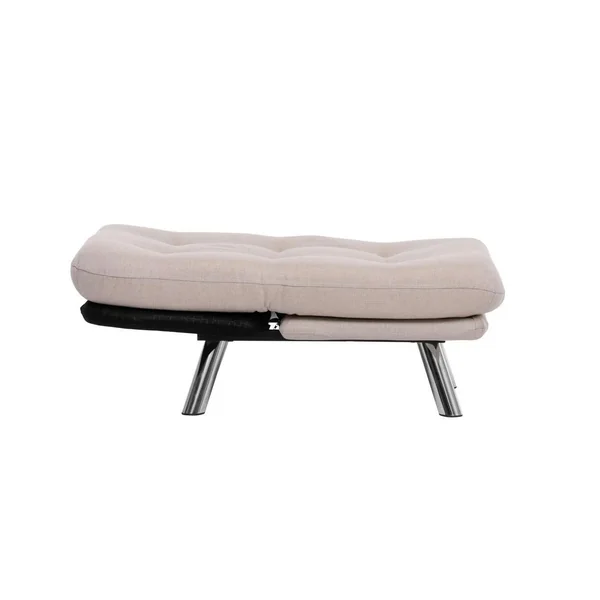 Fauteuil convertible banquette écru pieds chromés CUSCO