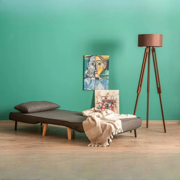 Fauteuil convertible gris chiné, couchage 180 cm COPALA
