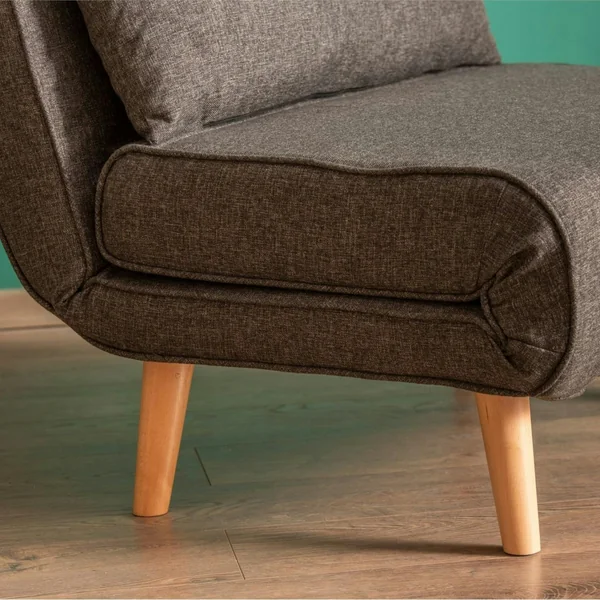 Fauteuil convertible gris chiné, couchage 180 cm COPALA