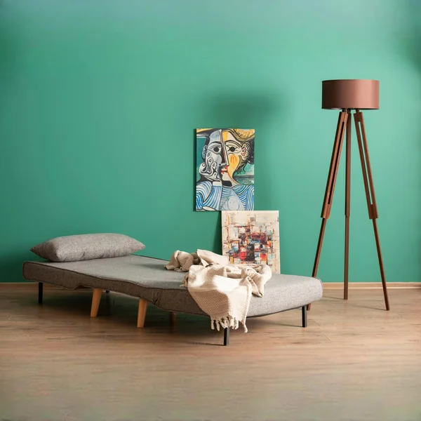 Fauteuil convertible gris clair chiné, couchage 180 cm COPALA