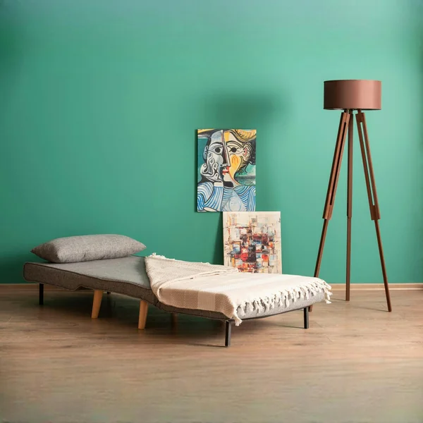 Fauteuil convertible gris clair chiné, couchage 180 cm COPALA