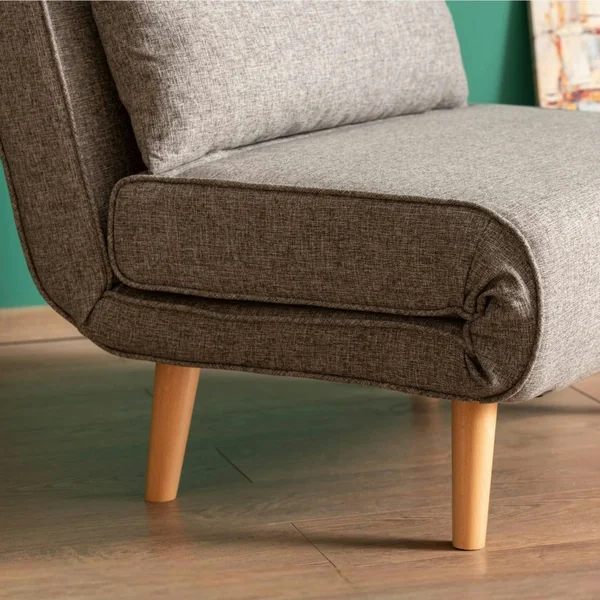 Fauteuil convertible gris clair chiné, couchage 180 cm COPALA