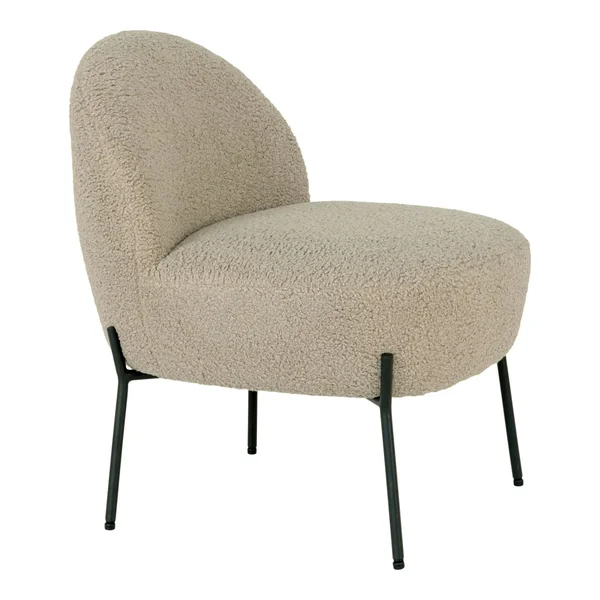 Fauteuil de salon en bouclette gris brun design organique BERLIN