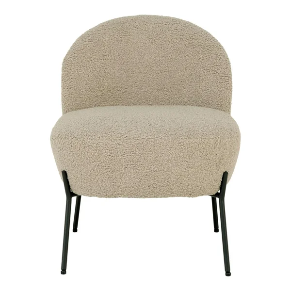 Fauteuil de salon en bouclette gris brun design organique BERLIN