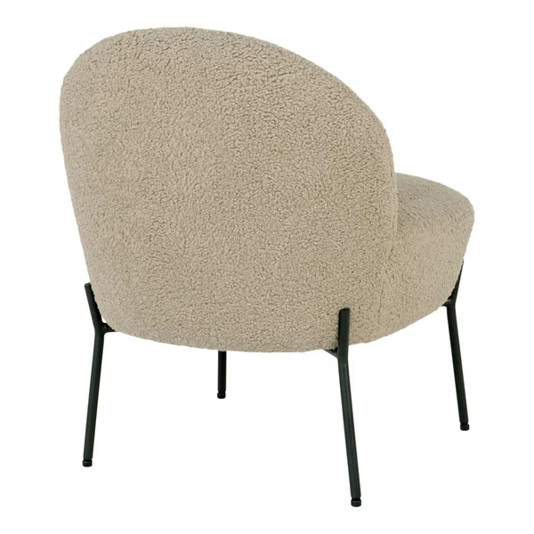 Fauteuil de salon en bouclette gris brun design organique BERLIN
