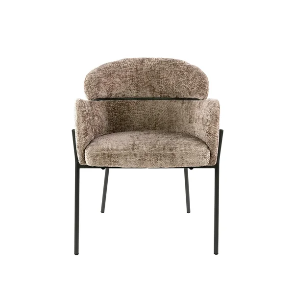 Fauteuil de table beige chaud dossier rond (lot de 2) GALWAY