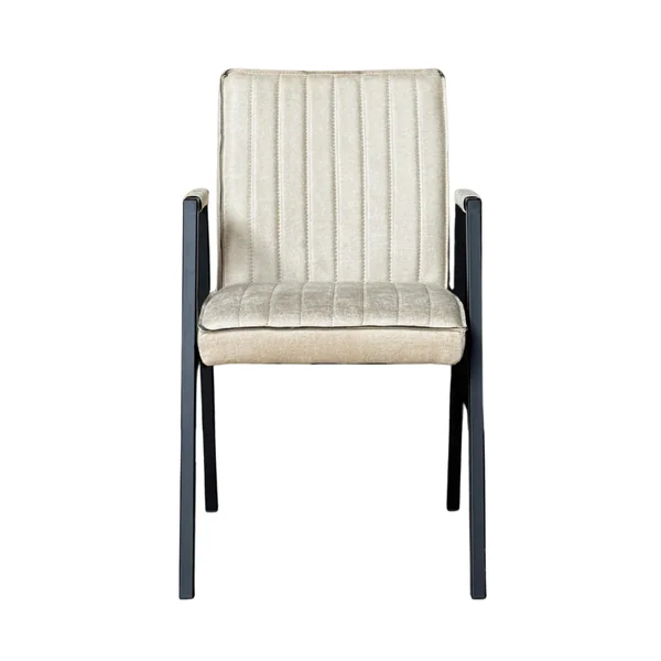Fauteuil de table beige à bandes (lot de 2) CORTINA