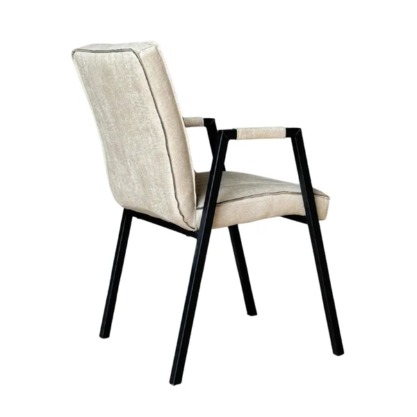 Fauteuil de table beige à bandes (lot de 2) CORTINA