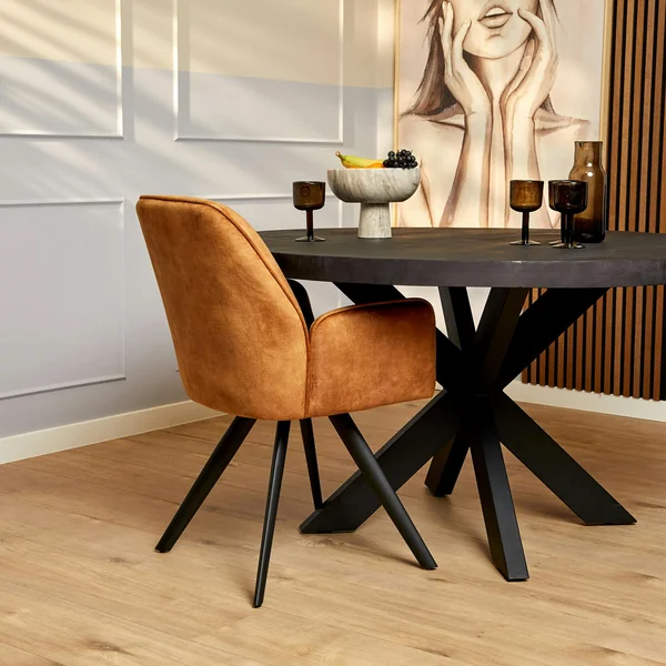 Fauteuil de table doré moderne (lot de 2) CORTINA