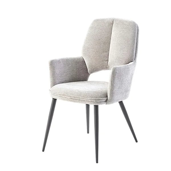 Fauteuil de table gris à dossier ouvert (lot de 2) LIGURIE