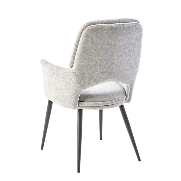 Fauteuil de table gris à dossier ouvert (lot de 2) LIGURIE