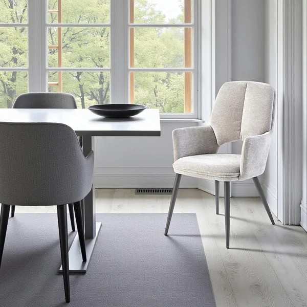 Fauteuil de table gris à dossier ouvert (lot de 2) LIGURIE