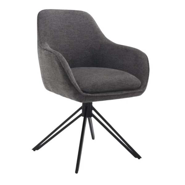 Fauteuil de table pivotant gris foncé à poignée (lot de 2) CORTINA