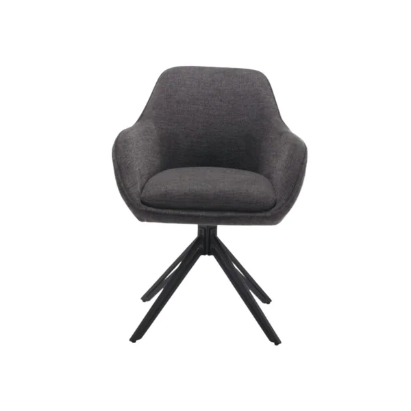 Fauteuil de table pivotant gris foncé à poignée (lot de 2) CORTINA