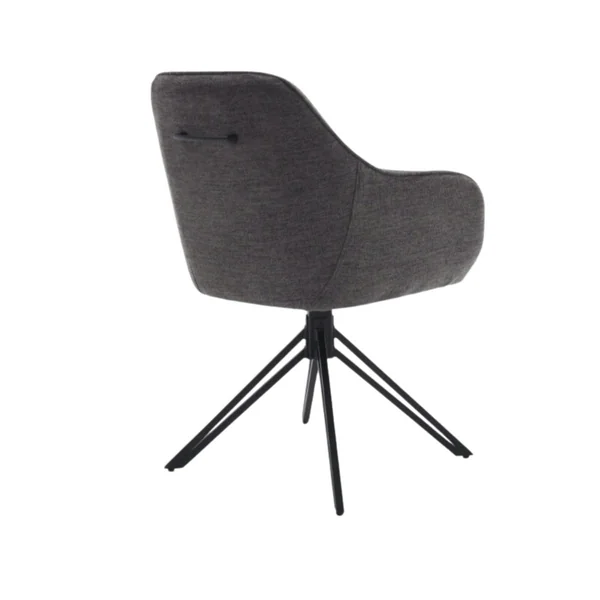 Fauteuil de table pivotant gris foncé à poignée (lot de 2) CORTINA